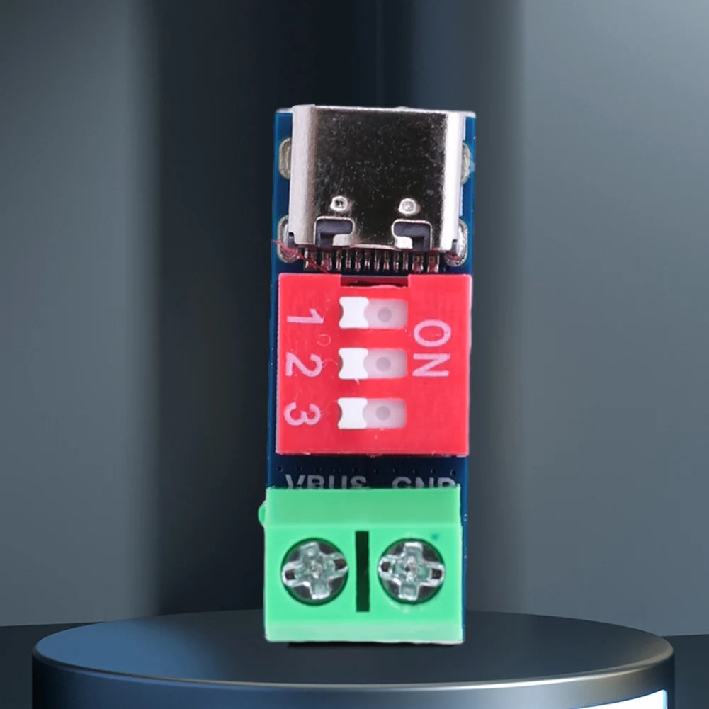 PD Trigger Module Type-C Fast Charging Test Board 5-20V Adjustable USB-C Power Detector Voltmeter for Power Bank 100W PD3.0 QC4+