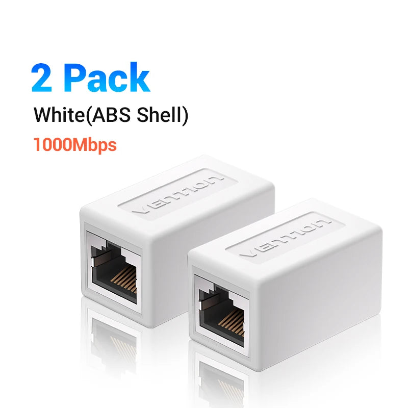 Vention RJ45 Connector Cat7/6/5e Ethernet Adapter Female to Female 8P8C Patch Network Extender Extension Wire for Ethernet Cable
