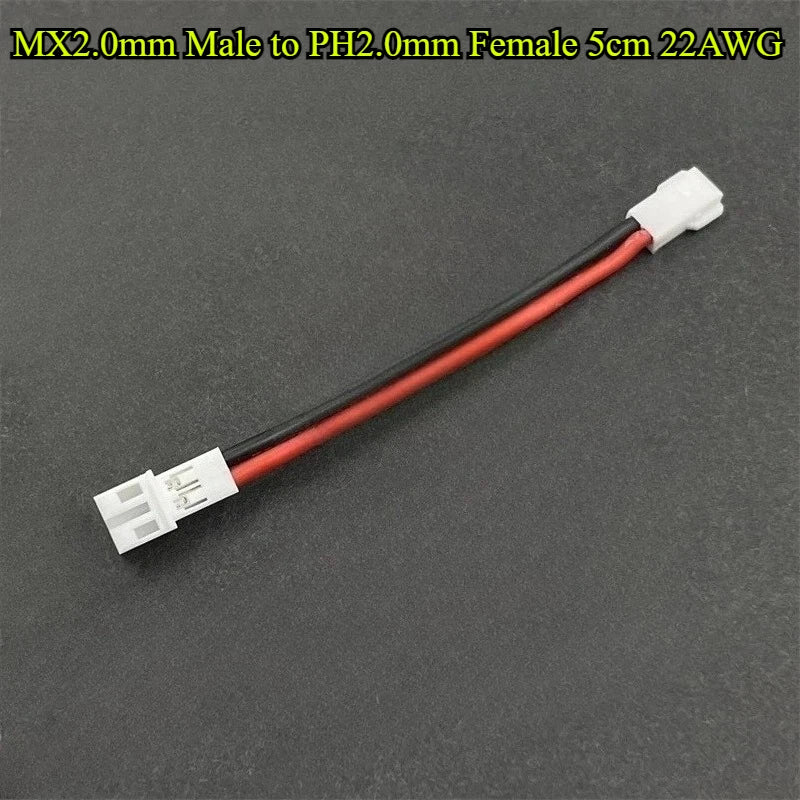 5-50Pcs/lot MX2.0mm Male Head To JST/SM/PH2.0mm 2P Female Head Lipo Battery Adapter Cable Line 5CM 22AWG For RC Car Accessories