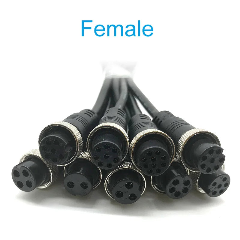 M16 2pin 3p 4p 5p 6p 7p 8p 9p 10Pin GX16 6pin Male to Female Aviation Video Extension Connect Cable 1M-10M for Car Camera System