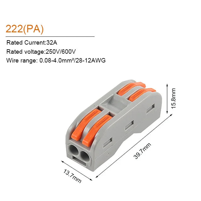 5PCS Universal Quick Compact Wire Connector Push-In 2/3/4/5 Pin Conductor Terminal Block Led Light Connector With Lever