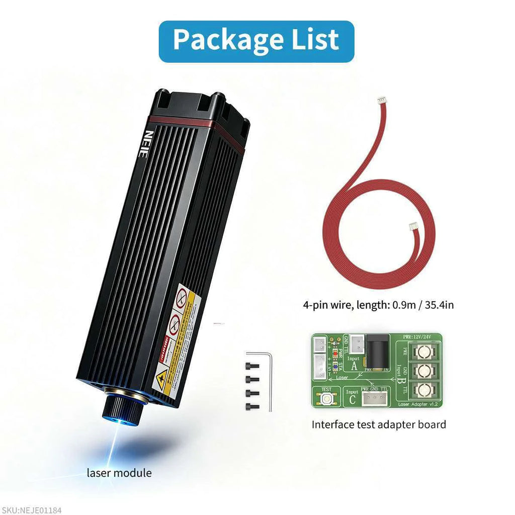 40W80W NEJE A40640 E40 Laser Module Diode High Power 450nm, Air-Assisted Nozzle for CNC Woodworking Engraver & Cutting Tools