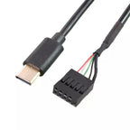 PC Computer motherboard 9P to Micro USB to DuPont 2.54mm 5Pin DuPont USB to Micro USB data Cord Aluminum foil + woven mesh cable