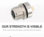 CAZN M8 Welding Panel Connector Male Female Back Mount Socket SMD 3 4 5 6 8 Core Angle Pin Male and Female Socket
