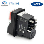 YCZ2 Electromagnetic Switch 4/5 Pin 110V/220V Momentary(Reset) On Off Red/green Push Button Emergency Stop Replace KJD17