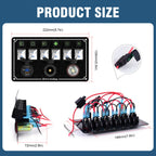 Metal 4-6 Gang Marine Rocker Switch Panel Waterproof 12 Volt, Boat Toggle Switch Panel 12V  LED Lighted for Boat Car RV