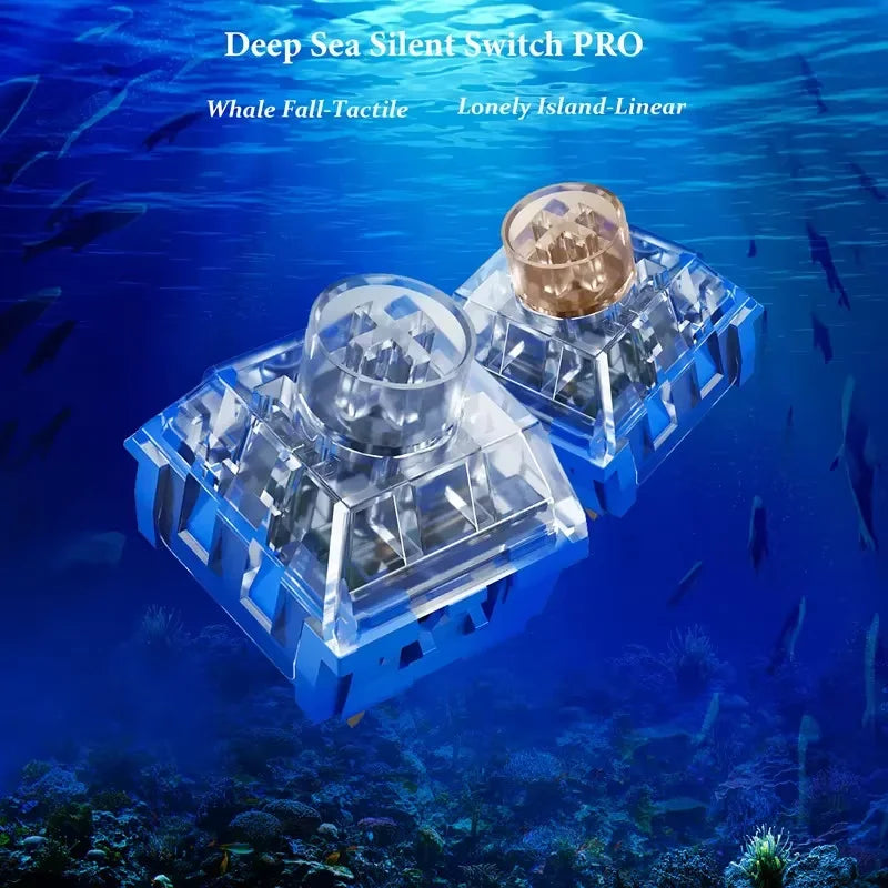 Kailh Deep Sea Pro Islet Silent Linear Switch Whale Tactile 3pin Mechanical Keyboard Mute Switches RGB Factory Lubed Dust-proof