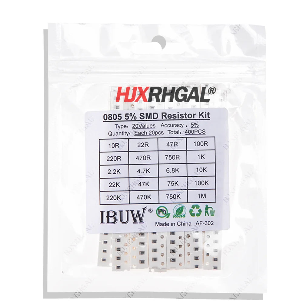 10/20/33/60/80 Values SMD Resistor Kit Assorted Kit 10ohm-1M ohm 5% 1%  Sample Kit 0402 0805 0603 1206 2512 1210