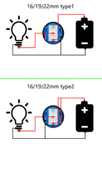 High Head 12/16/19/22mm Black Shell Car Dashboard Waterproof Metal Button Switch LED 12V/24V/220V Self-locking Fixed Momentary