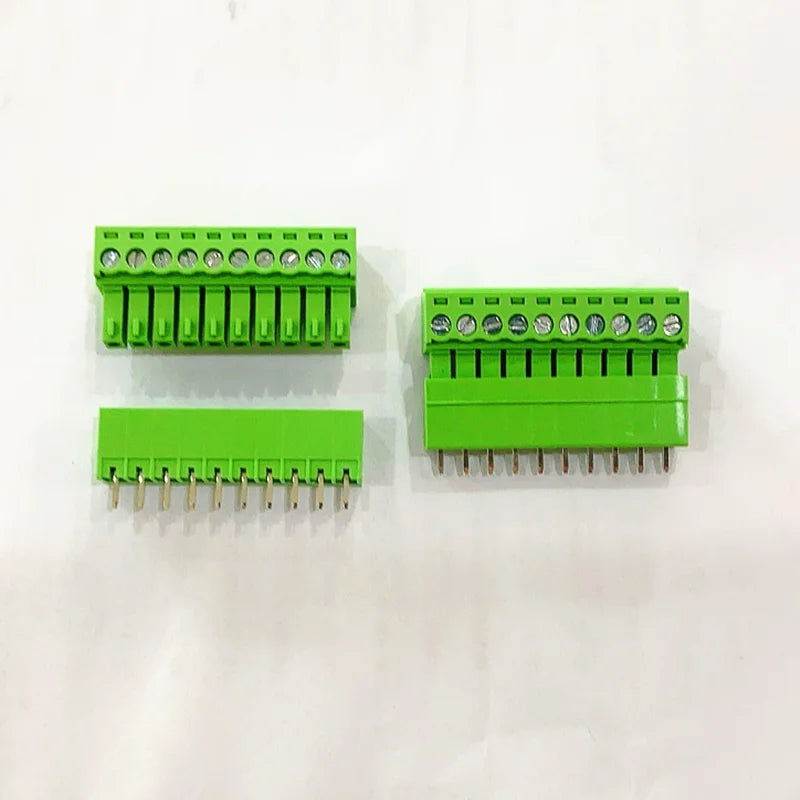 5pairs of plug-in terminal blocks 15EDG-3.81mm with a spacing of 3.5mm green Phoenix connector PCB solder board connector