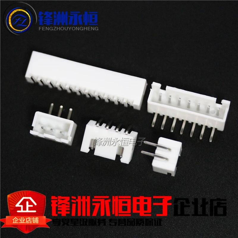 100Pcs XH2.54 2P 3P 4P 5P 6P 7P 8P 9P 10P 12 Pin Bend one's foot Right Angle Male Plug Wire Connectors Pin Header XH for PCB JST