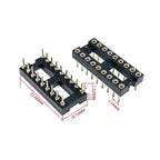 5PCS DIP-8 DIP14 DIP16 DIP18 DIP20 DIP24 DIP28 DIP32 DIP40 PIN Round IC SOCKET  Round Hole DIP IC Sockets Adaptor Solder Type
