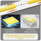 Linear regulável 24v 12v cob luzes de tira led 8mm 320leds/m fita flexível led para decoração do quarto 3000k 4000k 6000k 1m 5m