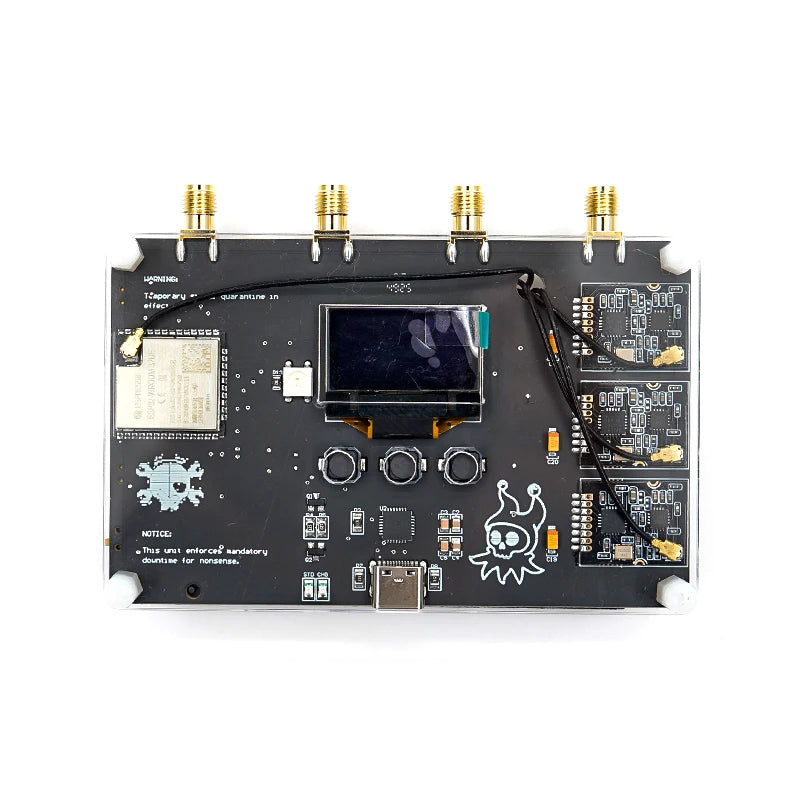 Finished RF CLOWN V2.0 ESP32 Wireless Security Tester Kit, 3 NRF24L01 BLE Bluetooth Analyzer, Pentesting Tool with OLED