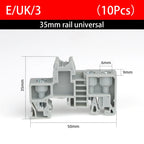 10Pcs End Stop Bracket E/UK E/UK2 EW35 WKF35 DIN 35mm Rail Terminal Block Fixed Plastic/Metal Zinc Plated Universal