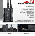 AMPCOM RJ45 Crimper Lan Tester Tool Set Ethernet Cable Stripper Punch Down Tool RJ 45 RJ11 Connectors 12 in 1 Cabling Repair Set