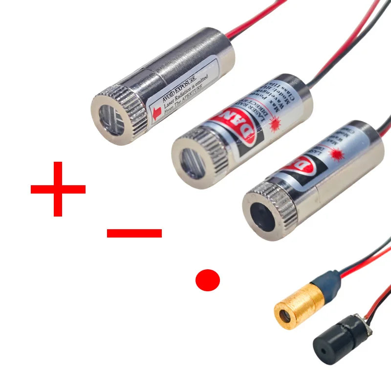 650nm 5mW Line/Cross/Dot RED Laser Module Head Adjustable Beam 3-5V 12MM Glass Lens Focusable Diode Head Industrial Class