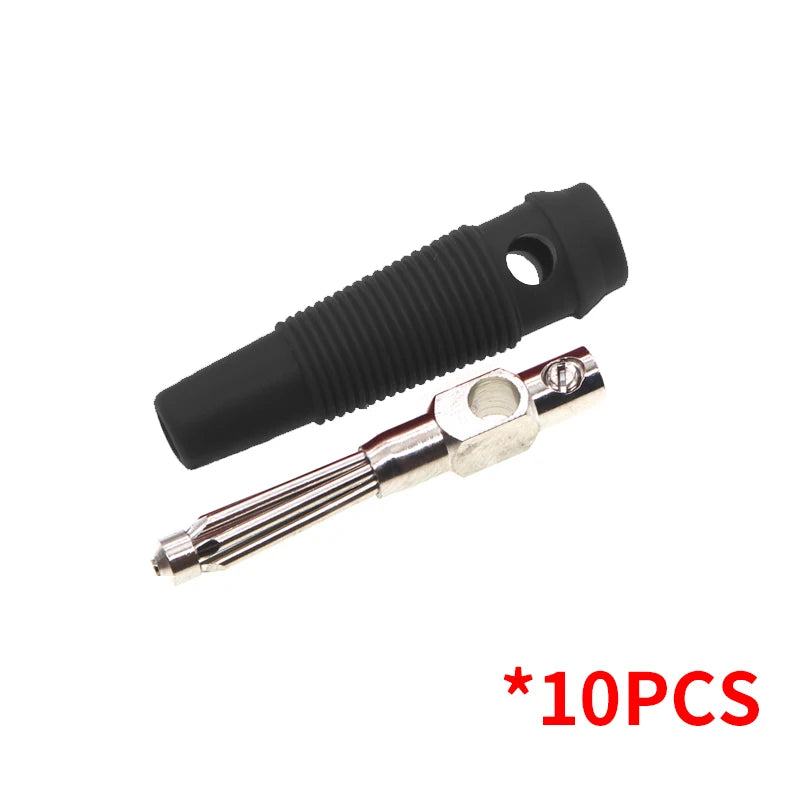 10PCS 4mm 32A Solderless Side Stackable Banana Plug High Current Insulated Shrouded Connector