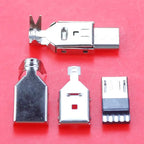 Cltgxdd 1Set Micro USB 4Pin 5PIN Male Connector Plug Metal Shell Welding Wire Data OTG Line Interface DIY Data Cable Plug