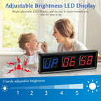Seesii Timer 1.5" Digital Countdown Clock Stopwatch With Remote LED Interval Timer Clock For Home Gym Fitness Crossfit Equipment