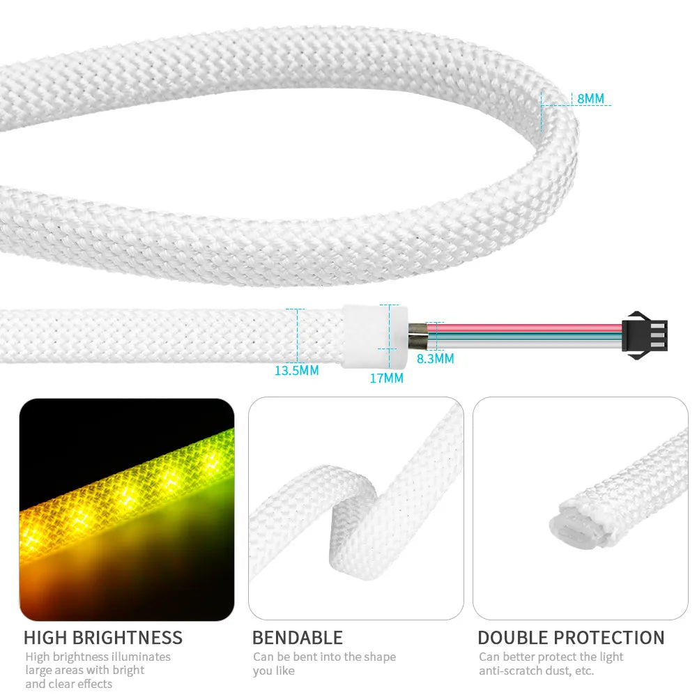 DC5V WS2812B Elliptical Reticulate Pattern Neon Addressable LED Strip WS2812 60Leds/m 360Degree Smart Silicone Led Light IP67