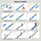 ZoeRaxTool-Free RJ45 Coupler Shielded, Tool Less Ethernet Cable Extender PoE+ for Cat7/Cat6a/Cat6 Network Cables, Silver