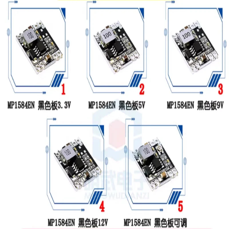 1pcs/5pcs 3.3V 5V 9V 12V Power Module Adjustable MP1584EN DC DC 3A Power Step-Down Descending Output Module LM2596