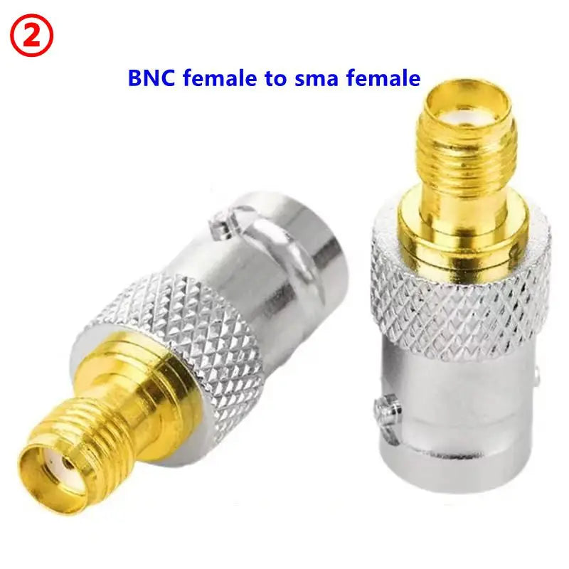 2PCS Q9 BNC To SMA Male Plug&Female Jack Disc RF Adapter Connector 50ohm Wire Terminals Copper Brass Nickel Plating SMA TO BNC