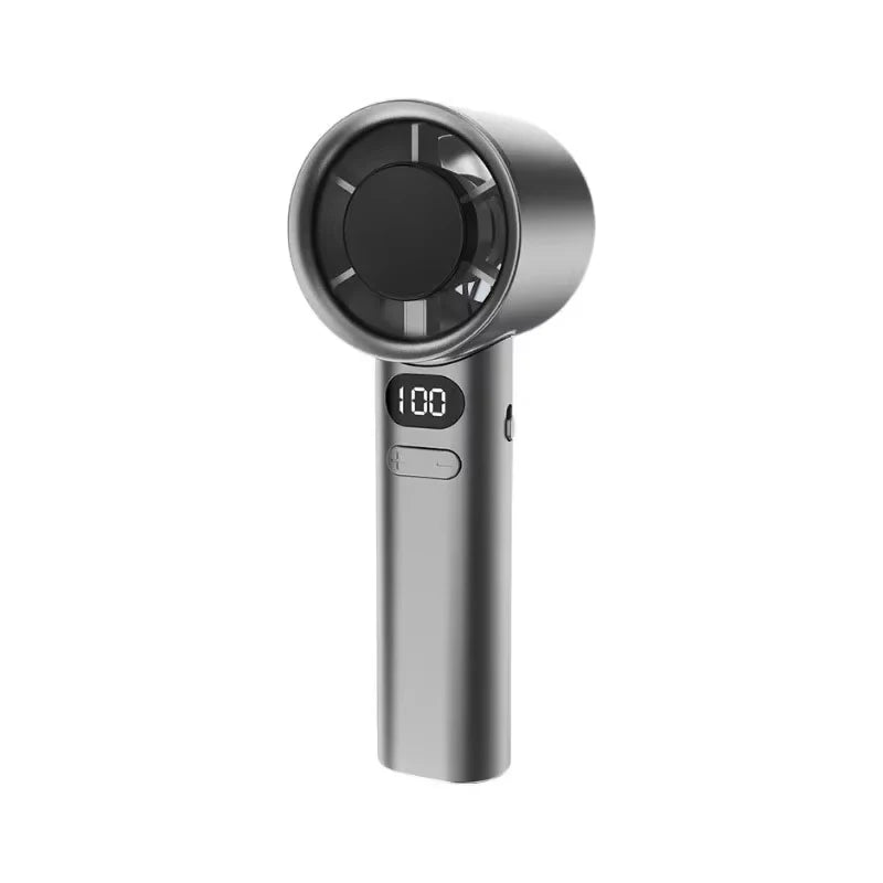 Portable Mini Handheld Turbo Fan LED Display Mini High Speed Handheld Fan, Desk Fan, Outdoor Cooling, Rechargeable Fan