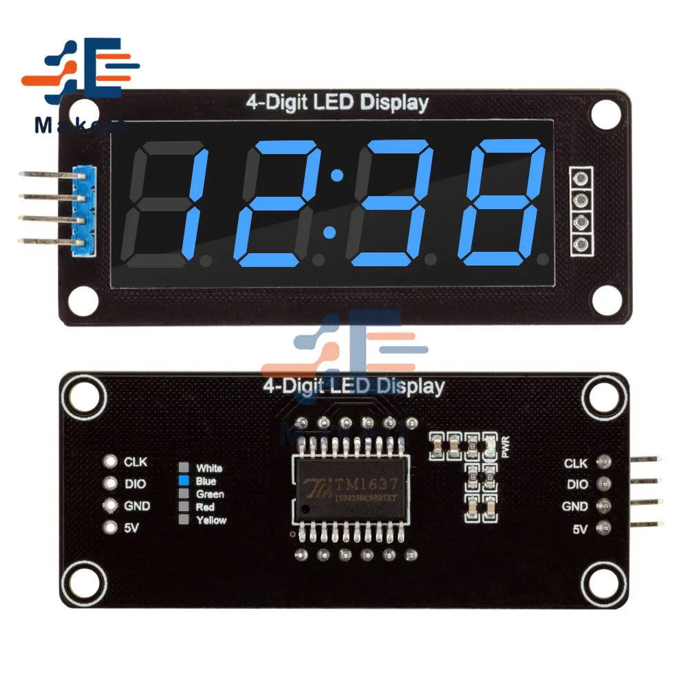 0.56 inch 0.56" TM1637 4-Digit 7 Segments Digital Tube Clock Module 4 Bits Double Dots LED Display Screen Board for Arduino