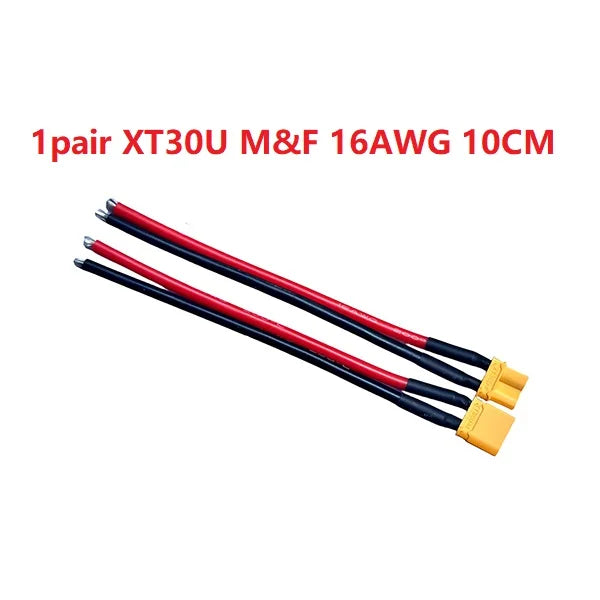 XT30U XT30 Plug Male and Female Connector with 100mm 16AWG Wire Cable for QuadcopterRC Fixed wing Lipo Battery FPV Drone charger