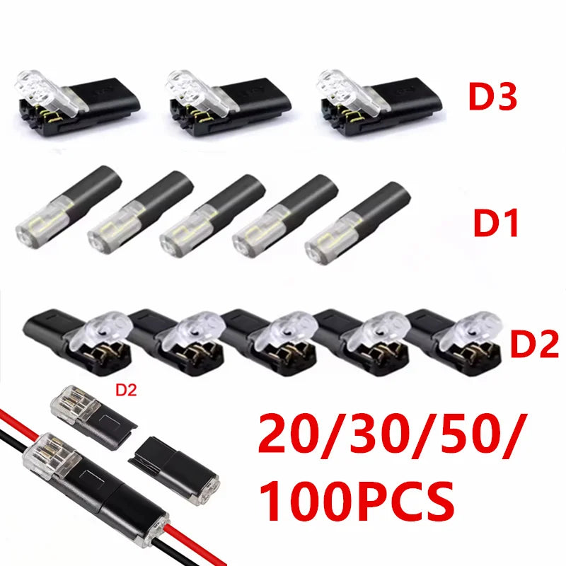 1/2/3 Way Quick-Connect Terminal Electrical Connector Strip Terminal Car Wire Cable Connection Sealed Dustproof Wire Auto Wiring