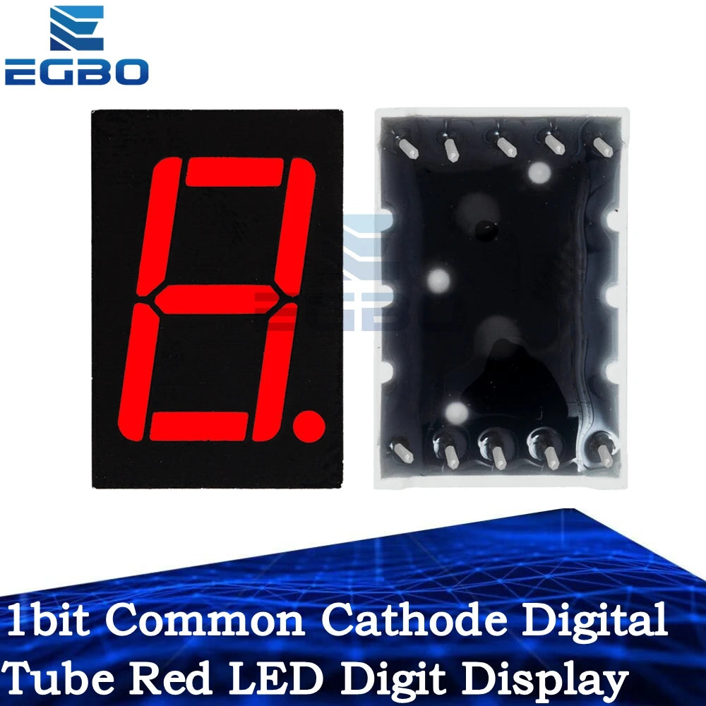 1~20PCS EGBO 0.56 inch 1bit Common Cathode Digital Tube Red LED Digit Display 7 Segment 0.5inch 0.5 0.56 inch 0.56'' 0.56in