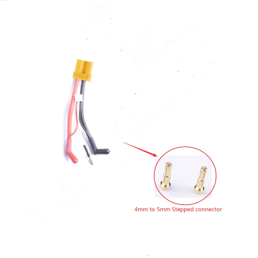 Hardcase Lipo Harness 2S JST XH Balance XT60 Tamiya Deans EC3 EC5HXT TrX Plug to 90 Degree 4.0/5.0mm Bullet Connector with Cover