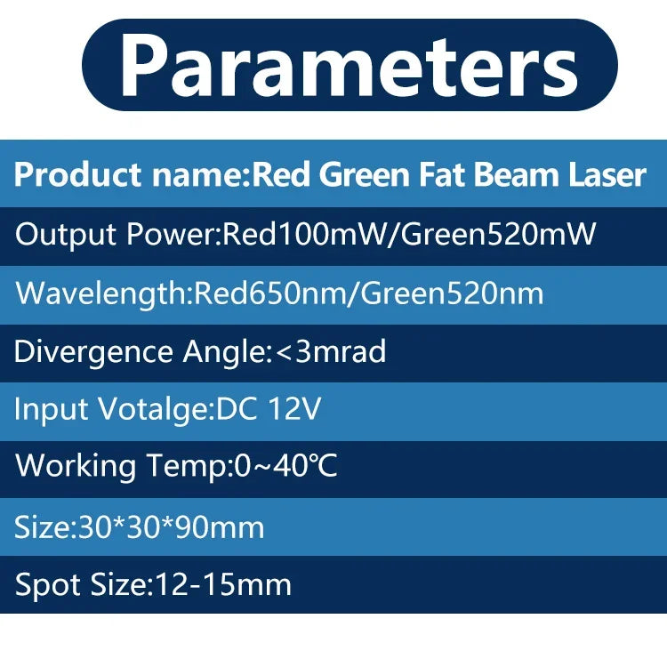 650nm 520nm Red Green Dot Fat Beam Laser Diode Module for Stage Escape Room Wine Base Bar KTV Use