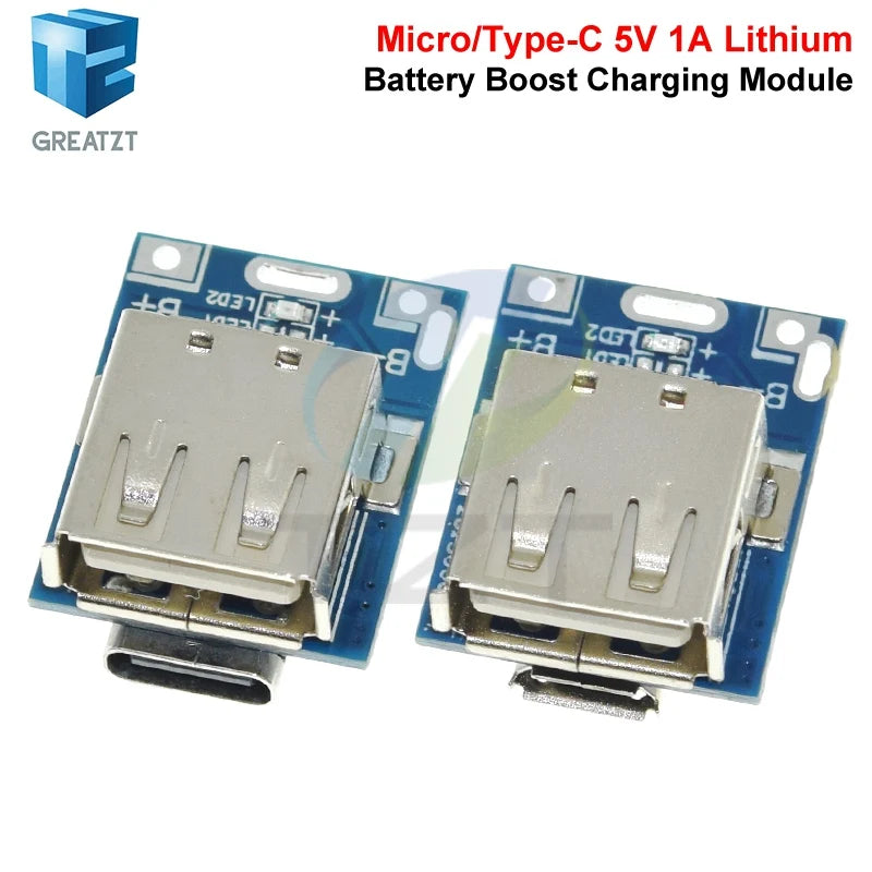 GREATZT 5V Boost Converter Step-Up Power Module Lithium Battery Charging Protection Board LED Display USB For DIY Charger 134N3P