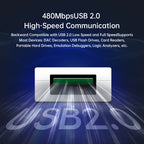 ALIENTEK USB 2.0 High-Speed Isolator HUB23 Industrial-Grade 480Mbps Opto-Coupler Photoelectric Protection Module