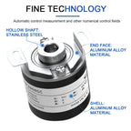 AUCHTEL 38mm Incremental Rotary Encoder 8mm Half Hollow Shaft Photoelectric Optical Switch 10-1024-1800-2500-3600 PPR 5-24VDC