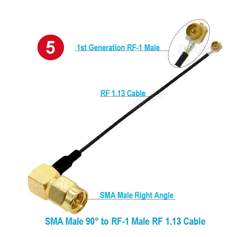 10PCS RF SMA to RF Cable RP-SMA/SMA Female to u.FL/IPX-1 Male Plug Connector WIFI Antenna Jumper RG113 RF1.13 Pigtail