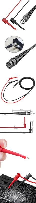 Cleqee P1007B  BNC Q9 Male Plug to Dual Test Hook Clip Oscilloscope Probe ABS Mini Grabber Test Lead 120cm Cable for Electronics