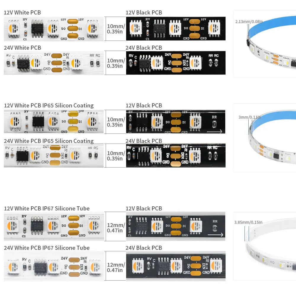WS2814 Led Strip Light 4 in 1 Similar SK6812 RGBW Addressable IC WS2811 RGBWW RGBCW 5050 3PIN Led Lights IP30 65 67 DC12/24V