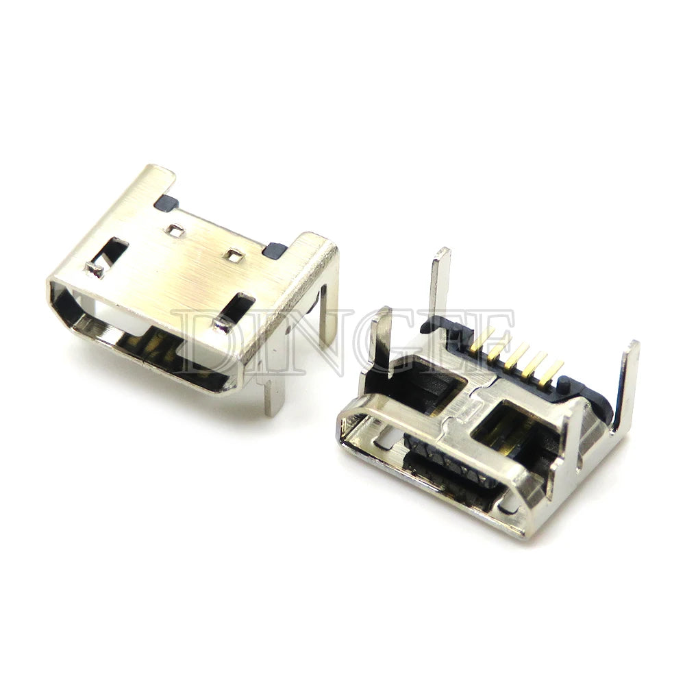 20PCS 5 Pin 10 Pin SMT Socket Connector Micro USB Type B Female Placement 12 Models SMD DIP Socket Connector