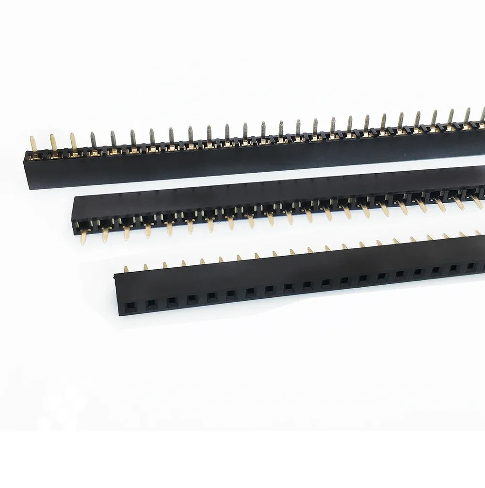 100Pcs 2.54mm PH3.5/5/5.7/7.1/8.5mm Straight 1X40P Single Row Gold-plated Rohs PCB Connector Female Pin Header Socket