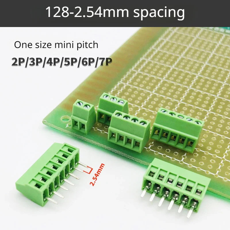 5pcs/lot Screw Type PCB Terminal Blocks Can Be Spliced Green KF128/JM128-2.54/3.5/3.81/5.0/5.08/7.5