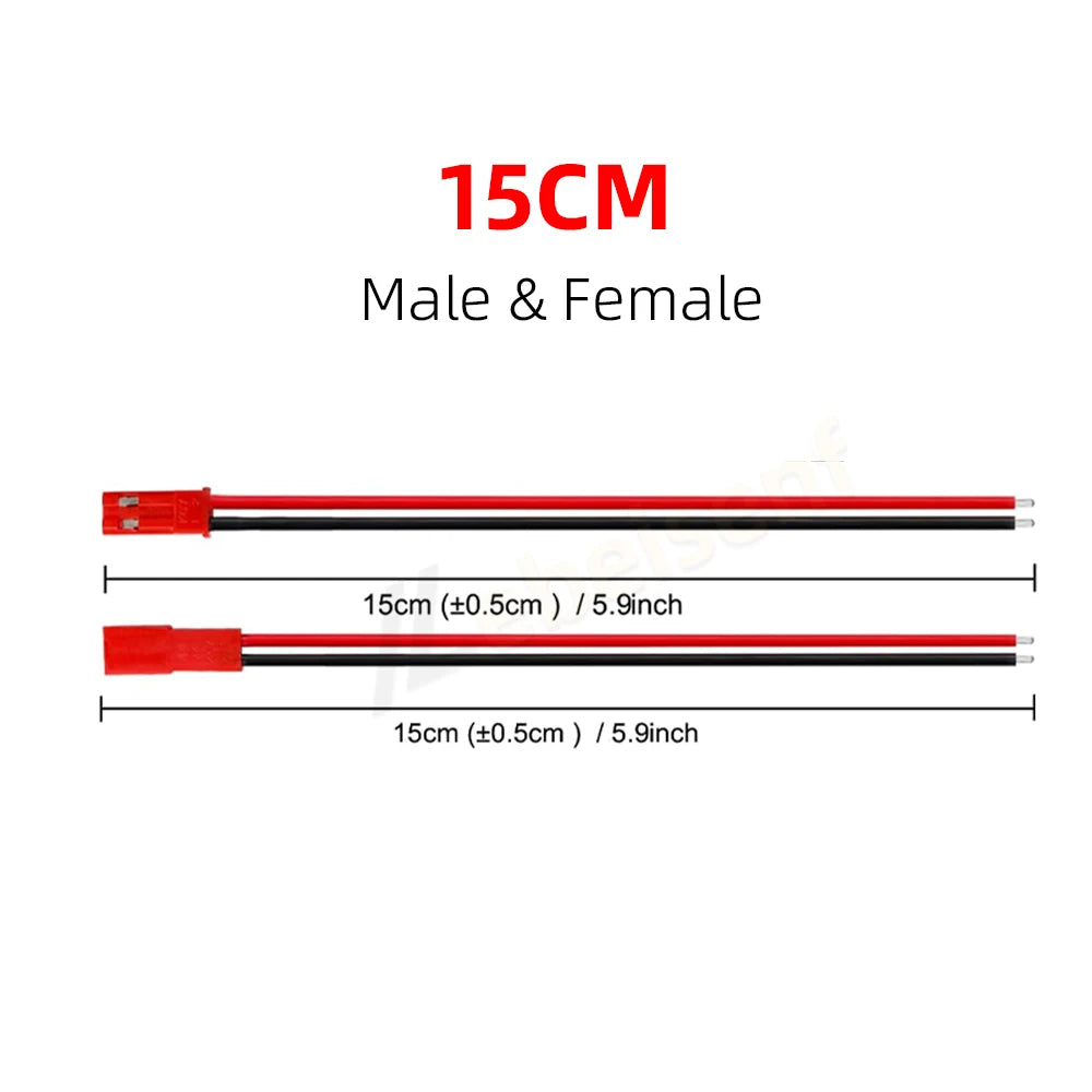 10 Pairs Male Female Connector JST Plug Copper Wire Cable 2 Pin For RC BEC Battery Adapter Helicopter DIY FPV Drone Quadcopter