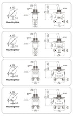 Toggle Switch SPST DPDT 250V 15A 2 3 Position Latching ON-OFF ON-ON ON-OFF-ON E-1322 1021 1122 1121 1221 1321 Cap Waterproof