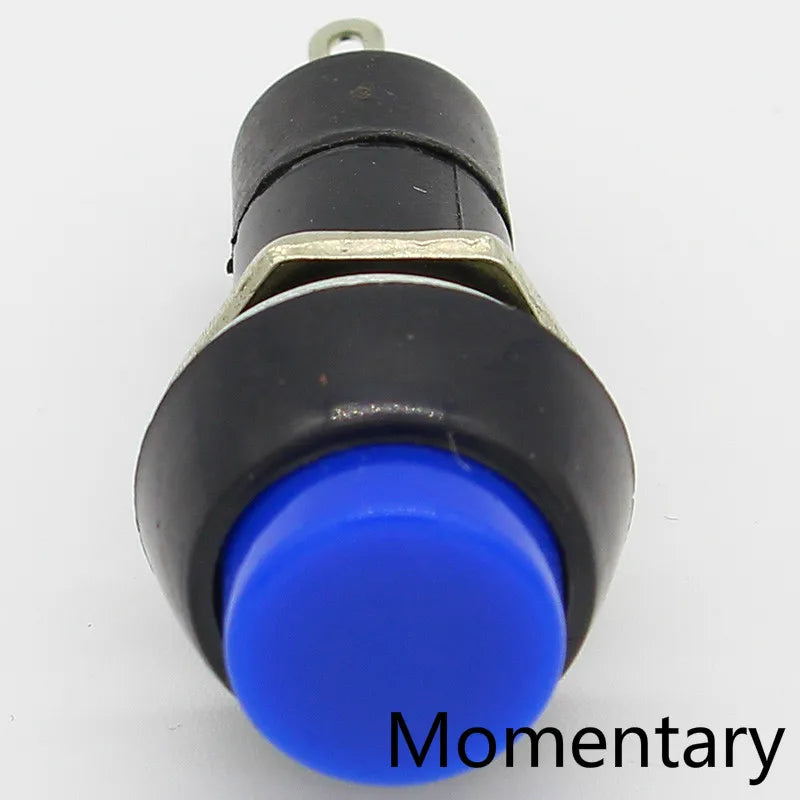 6pcs 12mm Momentary Button SPST ON/Off AC 250V/1.5A 125V/3A, Versatile Lock Free mini Round Button