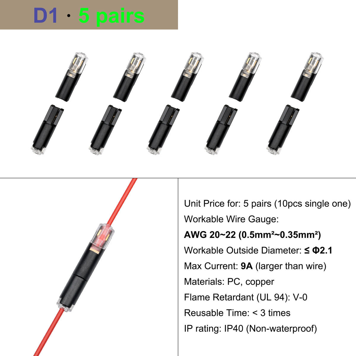 Cable Terminal Electric Wire Connector Clamp Block Quick Splice Scotch Lock Crimp for LED Car Wiring Joint Kit Tool Accessories