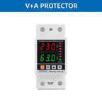 63A 230V Din Rail Adjustable Over Under Voltage Protective Device Protector Relay Over Current Protection Energy KWH Meter