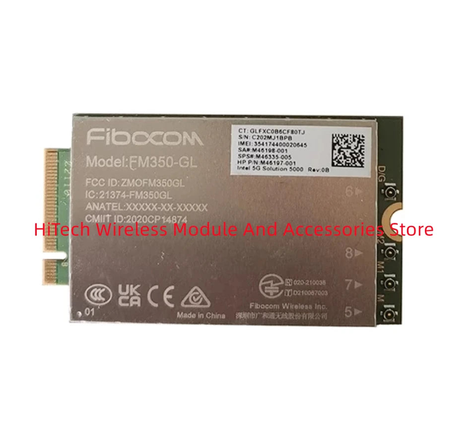 1pcs 5G FM350-GL Fibocom NR Sub6 M.2 Module For HP Laptop SPS#M46335-005 5G LTE WCDMA 4x4 MIMO GNSS Module